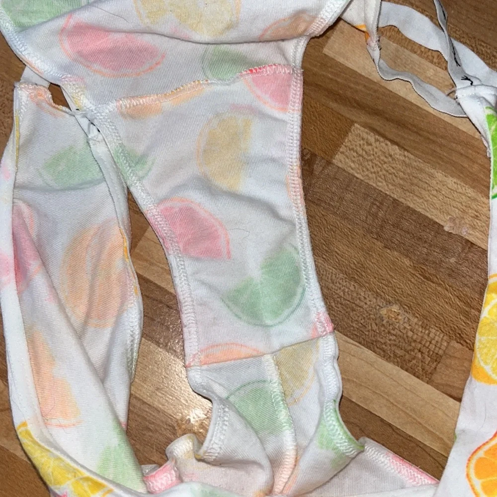 NWT PINK Victoria’s Secret XL Citrus Fruit Print Strappy Cotton Panties